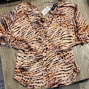 NEW - Gabriella Print Button Front Blouse